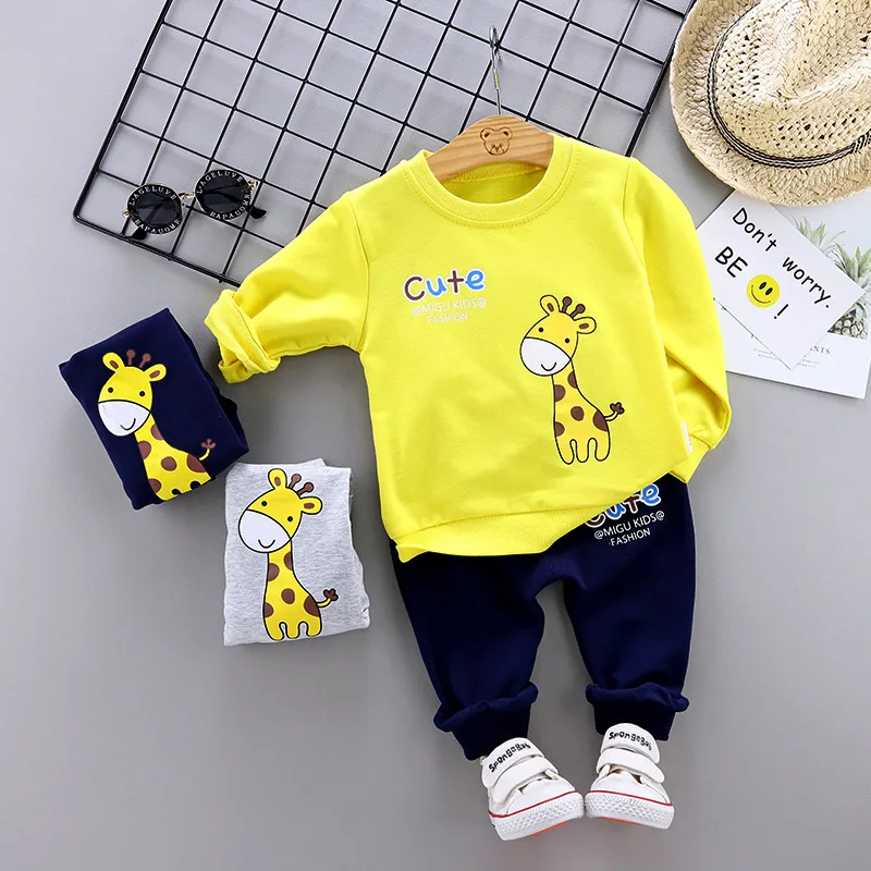 

New Spring Autumn Children Fashion Clothes Baby Boys Girl Cartoon T Shirt Pants 2Pcs/sets Kids Infant Clothing Toddler Tracksuit