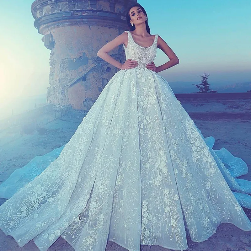 Vestido De Novia роскошное свадебное платье вышитое бисером сексуальное открытое сзади квадратный воротник свадебное платье полное кружевное платье невесты