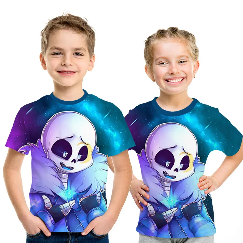 Футболка с героями мультфильмов «Undertale sans» г., новая летняя детская футболка с персонажами из мультфильмов Детская футболка с короткими рукавами и 3D-принтом забавная футболка для мальчиков и девочек