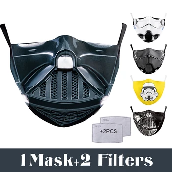 

Adult 3D Printed Face Fabric Masks Halloween Face Masks Fabric Protective PM2.5 Washable Masks Washable Reusable Proof Masks