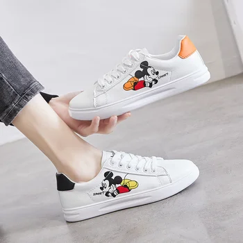 

Little white shoes women's 2020 new explosion models women's shoes flat casual Hong Kong style cartoon Mickey Mouse sneakers