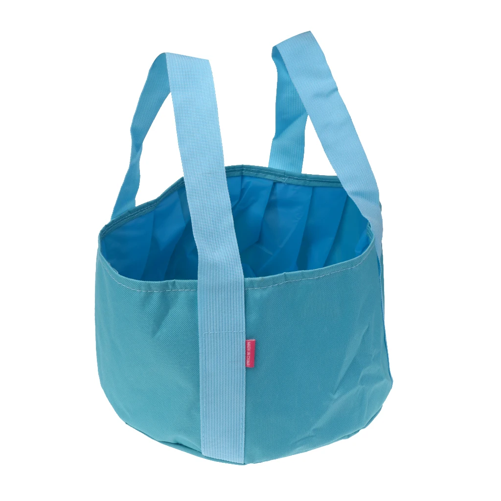 (2 Pieces) Folding Pail | Robust Sink Water Bucket, Size 15 Liters (blue + Green)