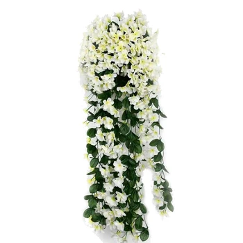 

Artifical Hydrangea Flower Violet Hanging Garland Vine Indoor Outdoor Home Decor Flower Wedding Home Balcony Decoration
