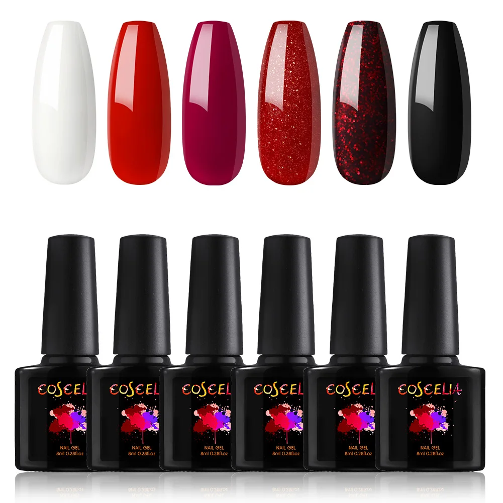 6 Pcs Gel Kit 5 Soak Off набор гель-лаков для ногтей длительный Маникюр УФ-гель основа и верхнее покрытие матовое покрытие взрыв волшебный набор для удаления ногтей - Цвет: 6 Pcs Gel Kit 5