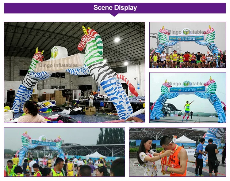 Customized 8x6mh Zebra arch inflatable / inflatable animal Printing LOGO arch for outdoor sports exhibition toys
