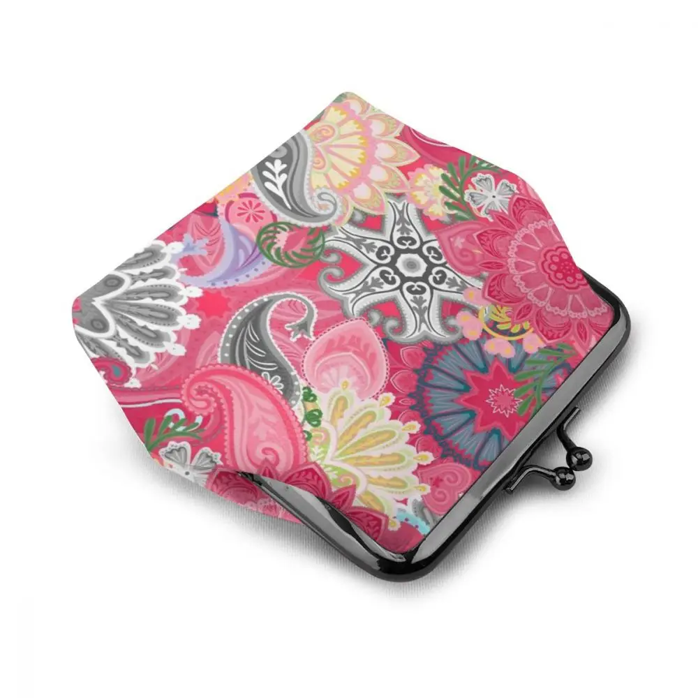 NOISYDESIGNS Floral Pattern Boho Leather Coin Purse Lady's Key Purse Handbag Wallet Women Clutch Casual Print Vintage Retro Bags