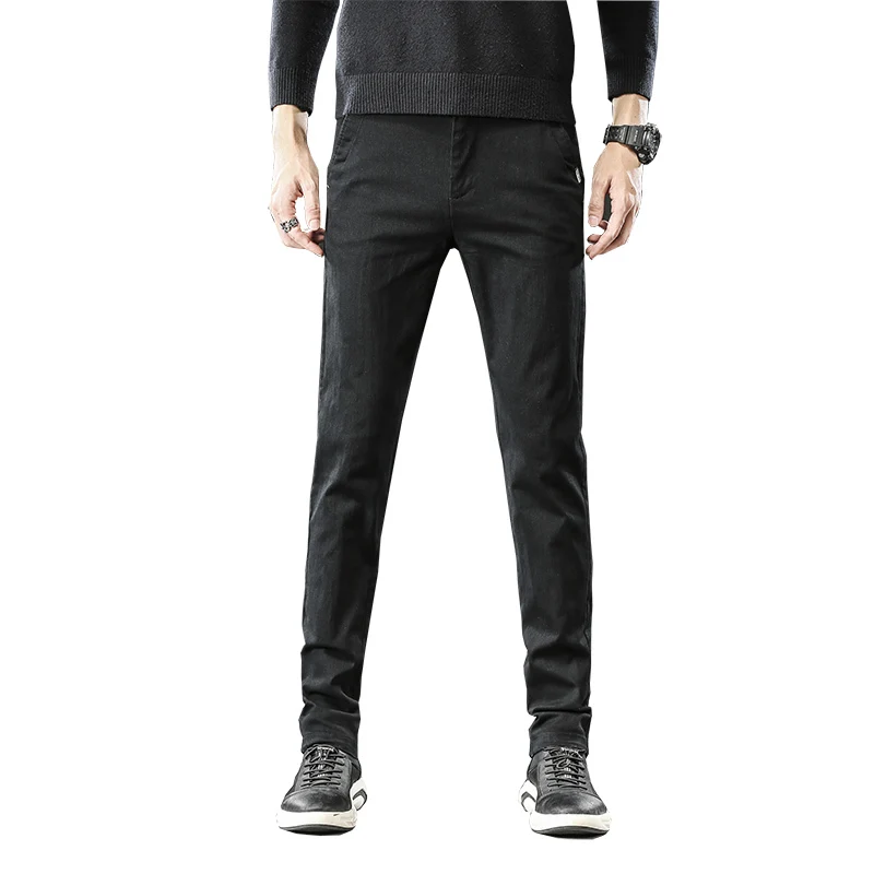 

2020 Brand Pants Men Casual Elastic Long Trousers Male Cotton Lattice Straight Gray Work Pant Men's Autumn Large Size 28-38