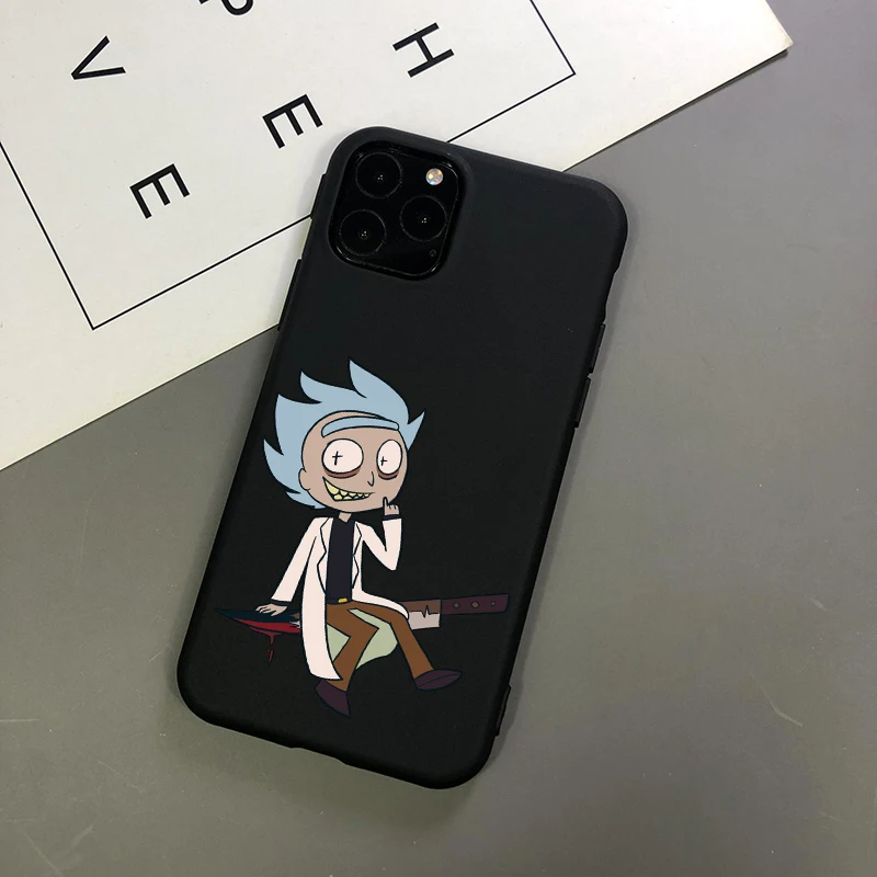 Рик и Морти черный ТПУ Мягкий силиконовый чехол для телефона для iPhone X XR XS Max 8 8Plus 7 7Plus 6s 6Plus 5 SE 11 11Pro 11ProMax чехол