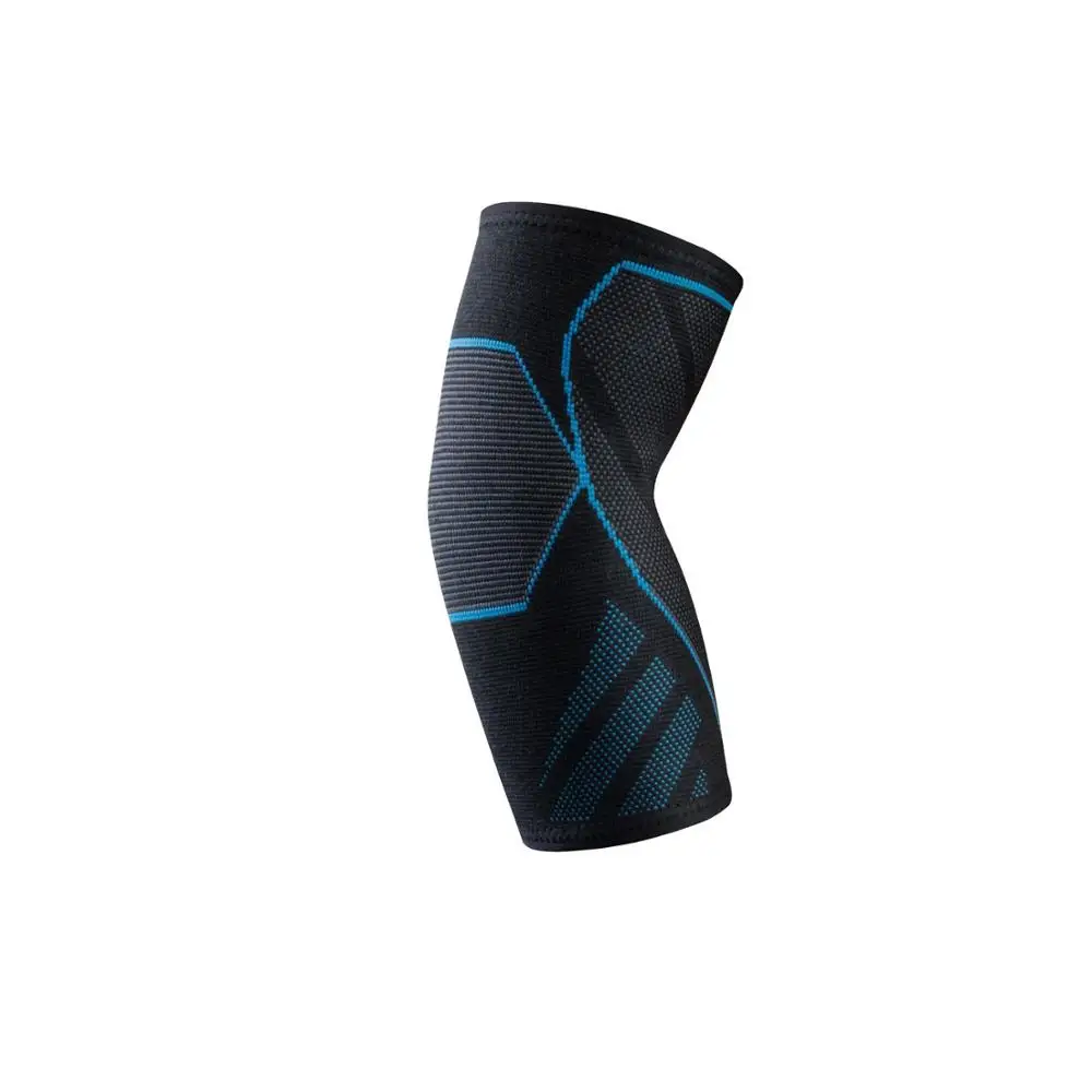 1PCS Blue GOBYGO утягивающий налокотник поддержка подушечки эластичный бандаж для мужчин Женский Баскетбол Волейбол Фитнес протектор рукава - Цвет: 1PCS Blue