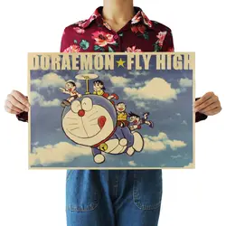 [A162] Doraemon A-Ностальгический ретро плакат из крафт-бумаги экран для помещений кафе декоративная живопись