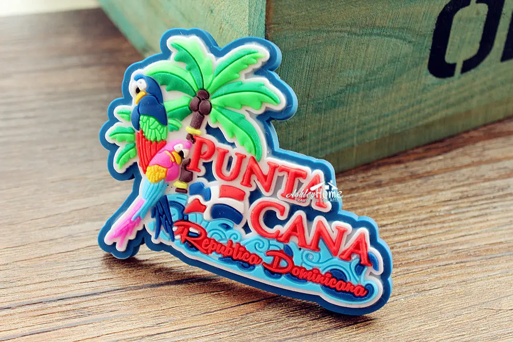 Доминика Punta Cana ТУРИСТИЧЕСКИЙ СУВЕНИР 3D резиновый магнит на холодильник идея подарка