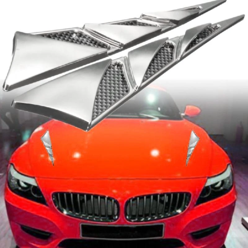 2x Universal Car Decor Air Flow Intake Scoop Bonnet Simulation Vent Cover Hood