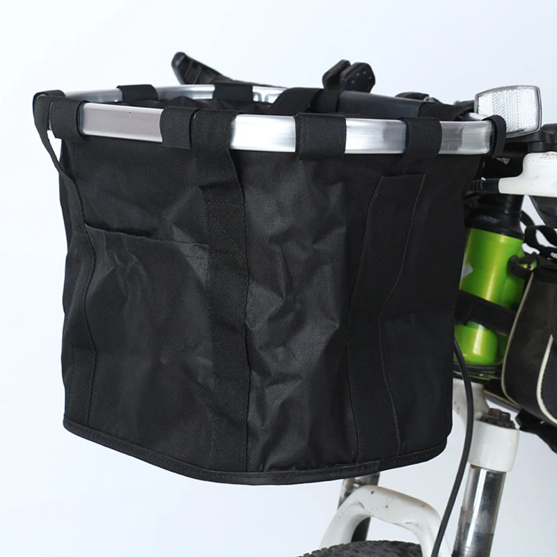 Велосипедная сумка передняя корзина многоцелевой велосипедный руль складной съемный корзина для велосипеда Органайзер металлический алюминиевый каркас съемный