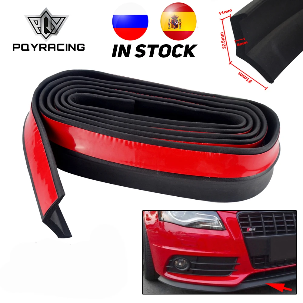 2.5m Car Bumper Lip Stickers Car Front Bumper Lip Rubber Car Bumper Protectors Exterior