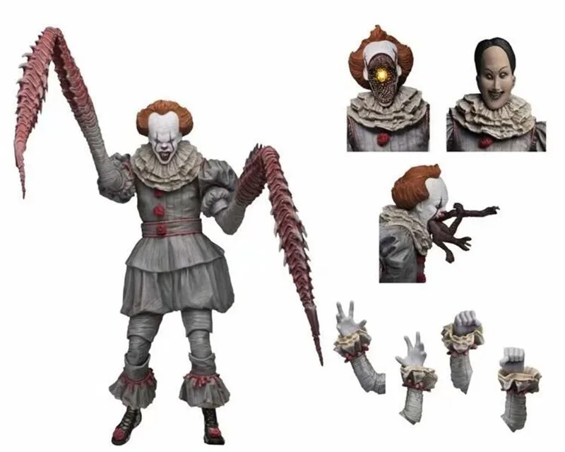 

2019 anime Stephen King's It Pennywise Joker Action Figure Toys Horror Dolls 18cm Collection model Halloween Christmas Gift