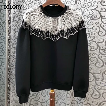 

High Quality New 2019 Autumn Fashion Sweater Cardigan Women Beading Buttons Long Sleeve Knitted Tops Coat Ladies Casual Cardigan
