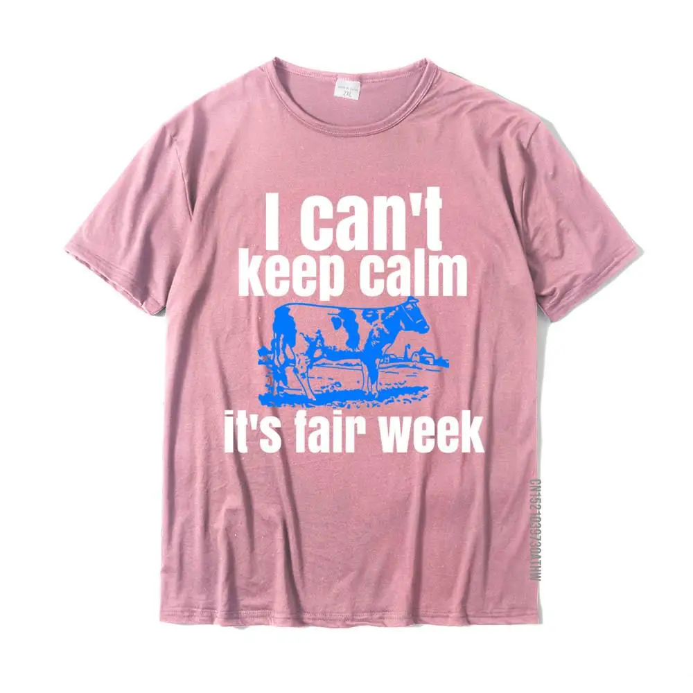 Fashionable 100% Cotton Men's Short Sleeve Tops & Tees Summer Summer Fall Tshirts Party Tops & Tees Graphic Round Collar I Can't Keep Calm It's Fair Week Funny Cattle Show Pullover Hoodie__MZ19467 pink