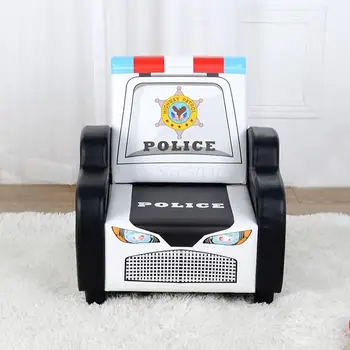 

Children's sofa seat cartoon boy police car single seat leather small sofa mini cute lazy couch
