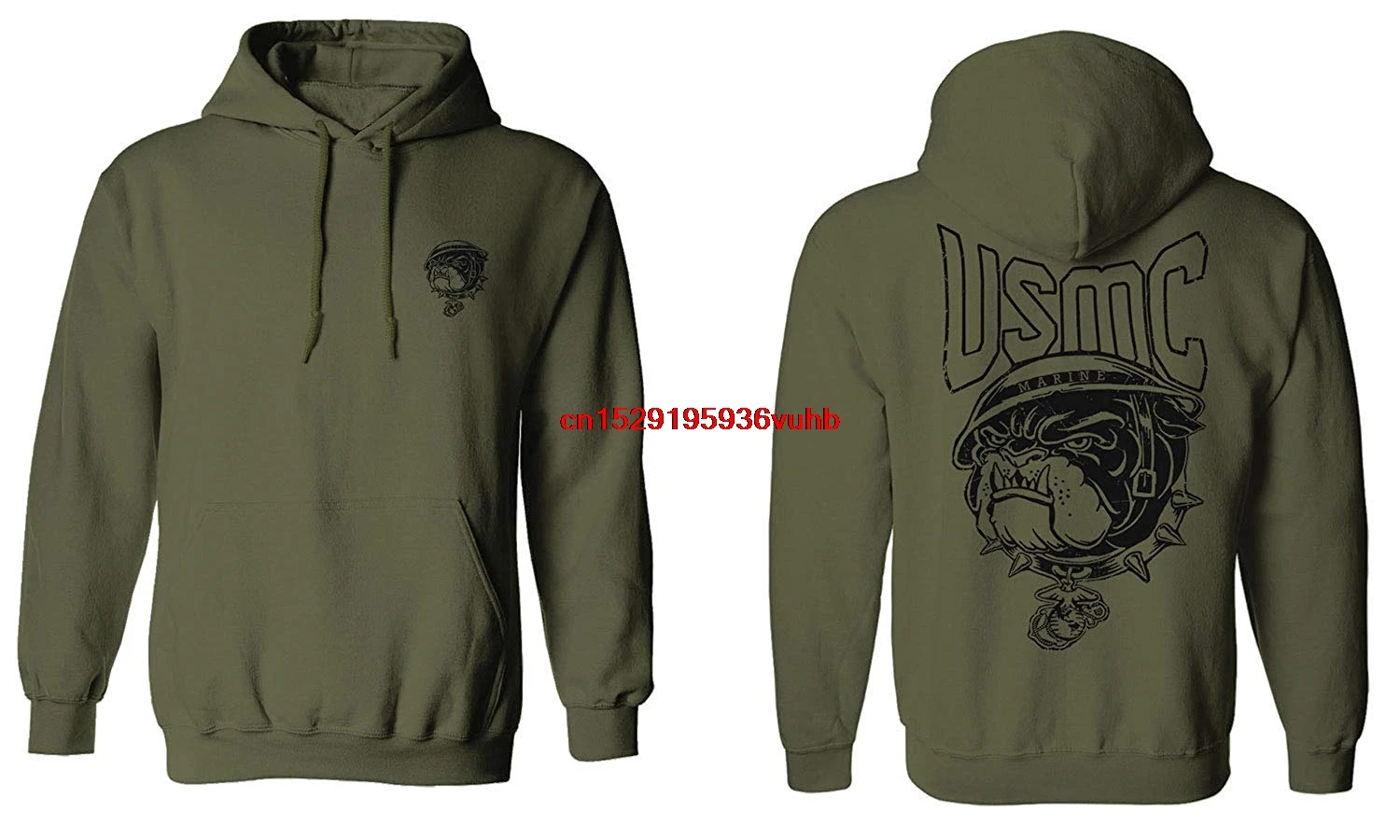 Back Bull Dog USMC морской корп США американская Толстовка