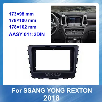 

2DIN Car Stereo DVD Radio Fascia for Ssang Yong Rexton 2018 Audio Player Panel Adapter Frame Dash Mount Installation Kit