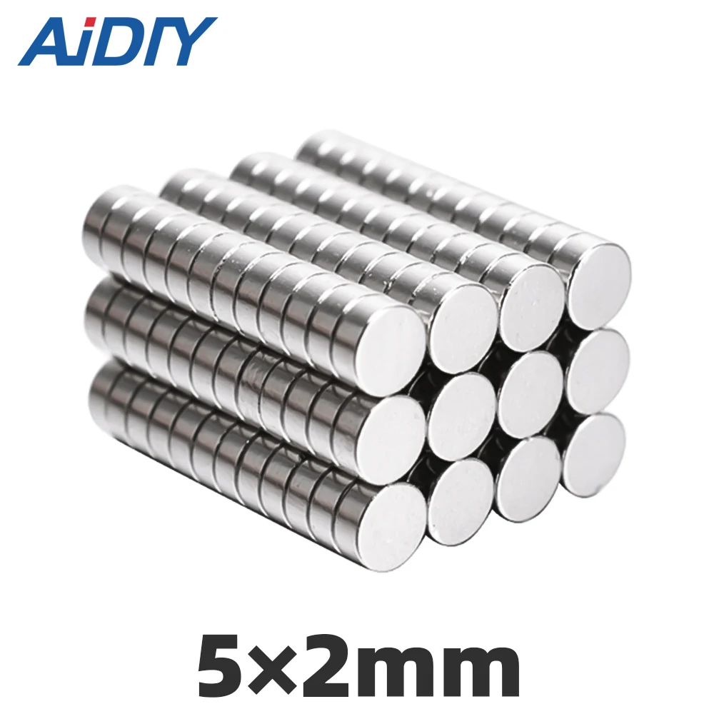 

AIDIY 50/100 pcs 5x2mm permanent neodymium magnet super strong 5 * 2 Mini small round Rare Earth Magnetic magnets Disc 5 x 2mm