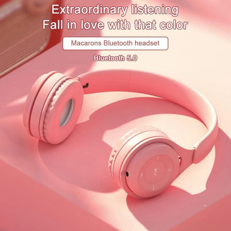 Bluetooth Blutooth Earphone Headset Small Student Headset Cordless Player Headphones Wireless Earphones For Girls Auriculares