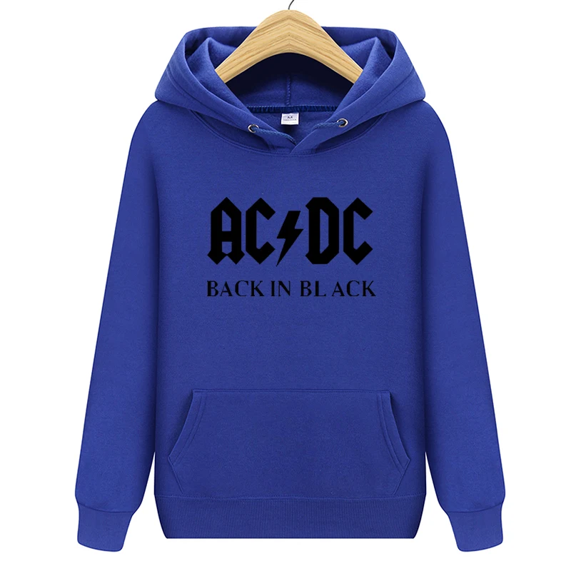 Мужская толстовка в стиле хип-хоп, рок-группа, ACDC, толстовка, мужская повседневная уличная куртка, толстовка с капюшоном, толстовки для мужчин и женщин, брендовая одежда - Цвет: blue