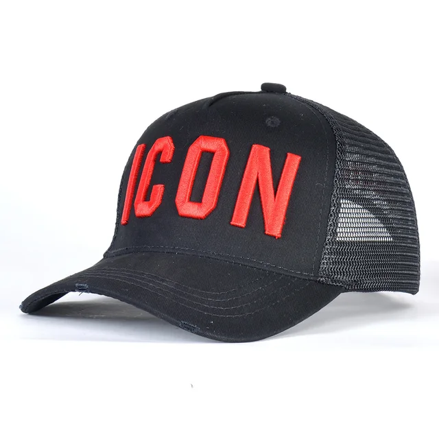 DSQ2 brand Summer Mesh cap Embroidery ICON Letters Cotton Baseball Caps High Quality Cap Men Women Trucker Cap Black Cap Dad Hat 1