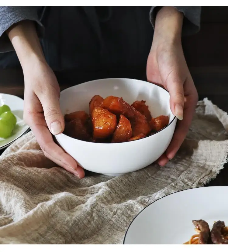 Тарелка Ramen лапша тарелки для мороженого Vajilla Tazone сервировка Saladier Кухня Обеденный бар суп керамическая посуда керамическая чаша