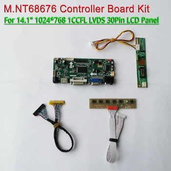 

Fit QD14XL07 QD14XL12 keyboard 1024*768 VGA HDMI DVI 14.1" 1CCFL LVDS cable 30Pins M.NT68676 LCD screen controller board DIY kit