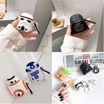 

For AirPod 1 2 Case 3D Star Wars Soft Silicone Earphone Cases For Apple Airpods Case Star War Cover Funda Keychain