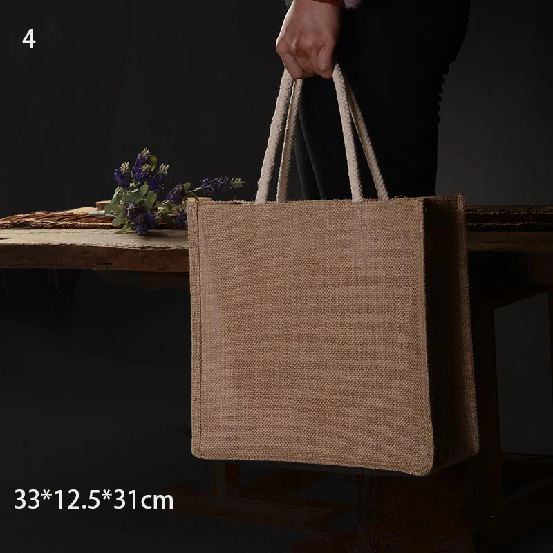 Льняная сумка, сумка, индивидуальная, Экологически чистая, переработанная сумка, Специальный подарочный пакет, принт логотипа, значок, узор, DIY, свадебные сумочки - Цвет: 4