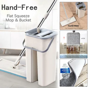 

Dust Wizard Mop Cleaning Tool Kit Easy Washing Tile Marble Floor for Home Kitchen J99Store