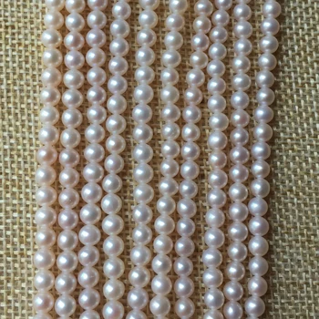 

Pearl necklace Round shape with Size 4-4.5mm perfect luster for Jewelry DIY loose pearl strands