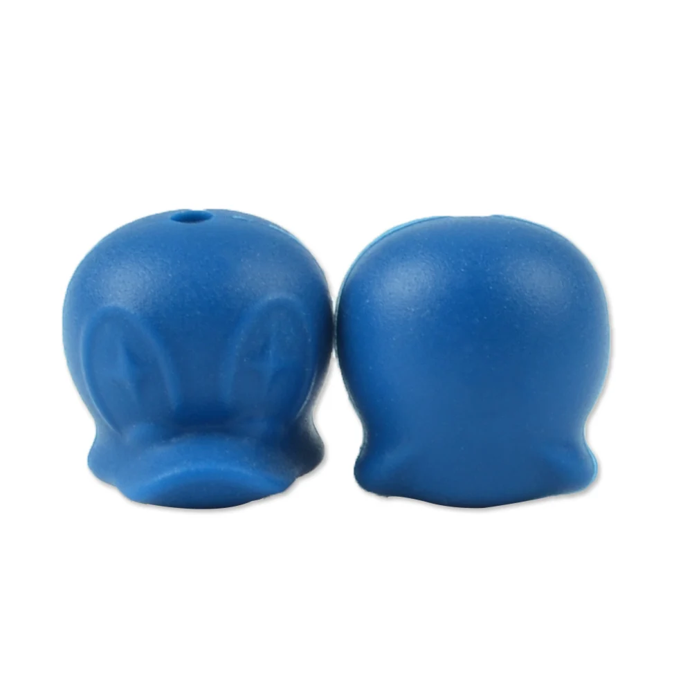 Vivid blue LOFCA 10 шт. Силиконовые бусы Дональд БФА бесплатно животные утка Прорезыватели Детские аксессуары для зубов пищевая соска для изготовления цепи - Цвет: Vivid blue