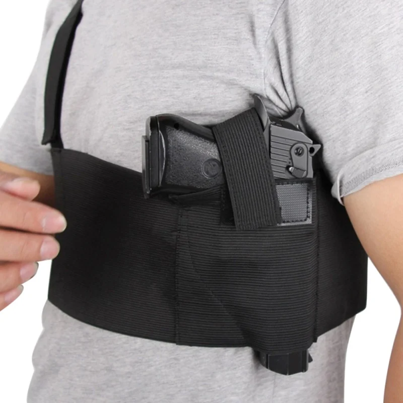 Concealed Belly Waist Belt Band Adjustable Tactical Holster for Pistol Gun Carry 