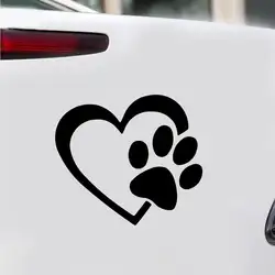 20 см X 18 см милое сердце лапа Собаки Автомобиля кузова окна отражающие наклейки украшение автомобиля внешний вид 2019 Новый Забавный знак