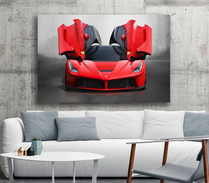 Суперкар феррарис Laferrari Roadster красный автомобиль холст живопись плакаты и принты автомобиль настенный Шелковый художественный Декор для комнаты домашний декор