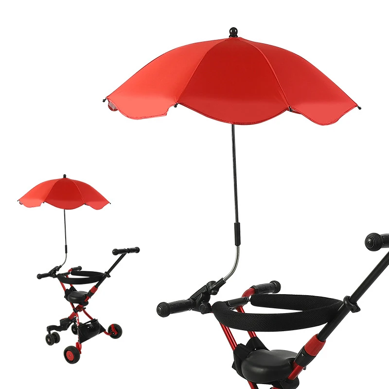 Высококачественная прогулочная коляска для малышей зонтик от солнца зонтик с регулировкой на 360 градусов для улицы - Цвет: Красный