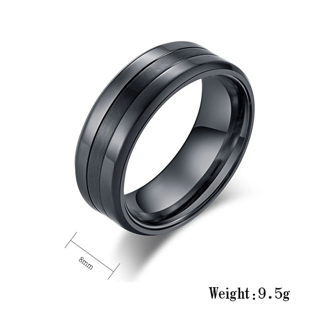 Простое мужское матовое кольцо из нержавеющей стали, модное серебряное черное титановое стальное кольца для мужчин в стиле панк, модное ювелирное изделие