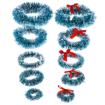 

5Pcs/lot 1:12 Scale Dollhouse Mini Miniature Christmas Wreath Garland Christmas Ornaments Xmas Decor
