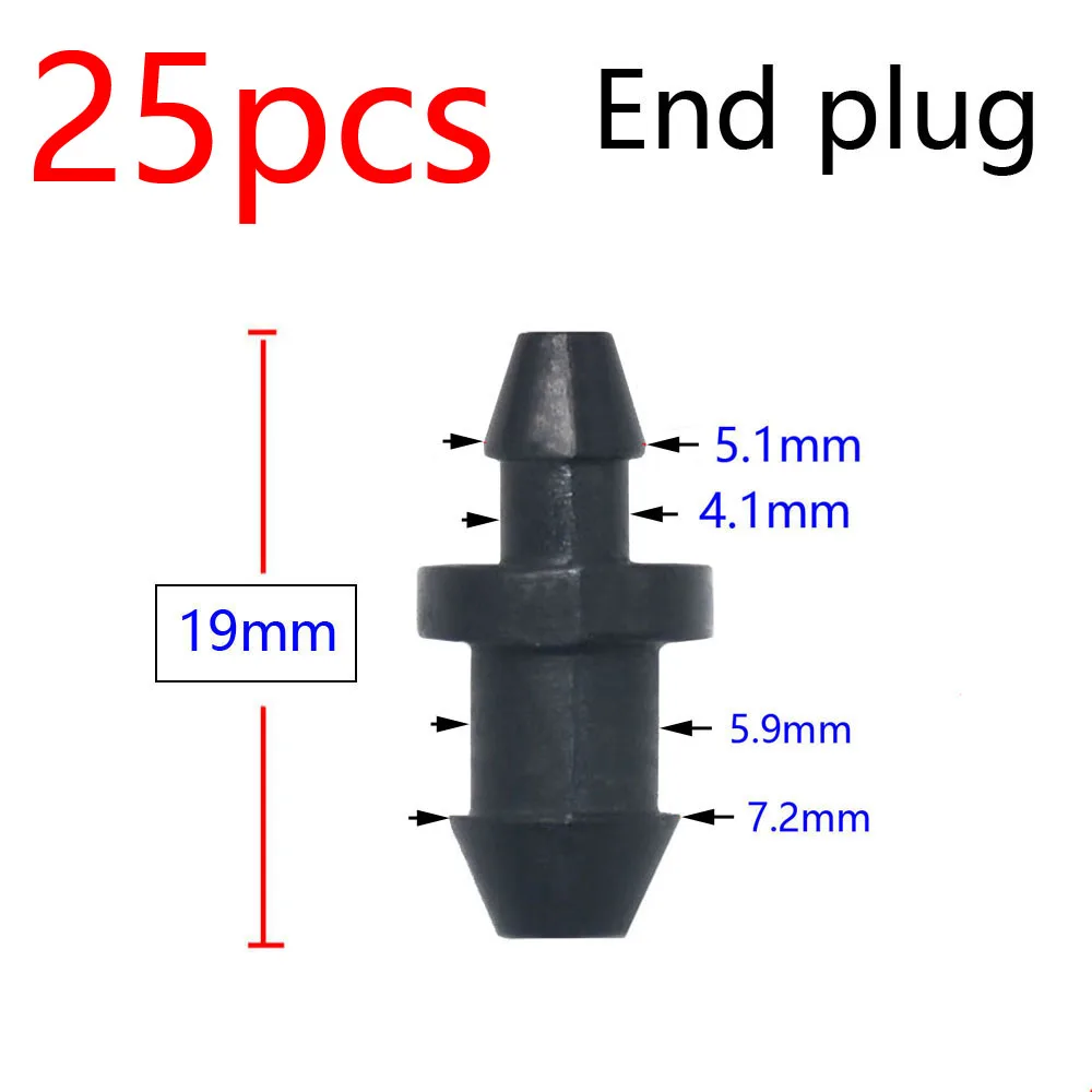 Garden Hose Connectors Barbed Tee Elbow Cross End Plug Coupling WDrip Irrigation System Atering Fitting For 3/5 4/7mm Hsse 