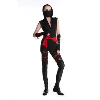 

New Anime Ninja Women Adult Sexy Cosplay Black Hooded Costume Assassin Game Cosplay Anime Ninja Cosplay Clothes
