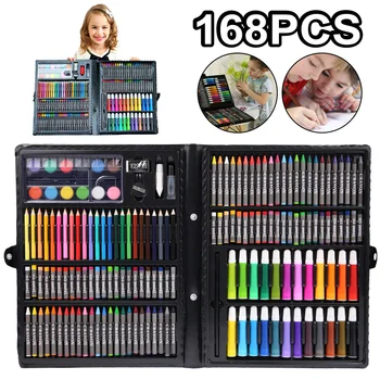 

168 pcs Kids Art Set Children Drawing Set Water Color Pen Crayon Oil Pastel Painting Drawing Tool Art Supplies Stationery set