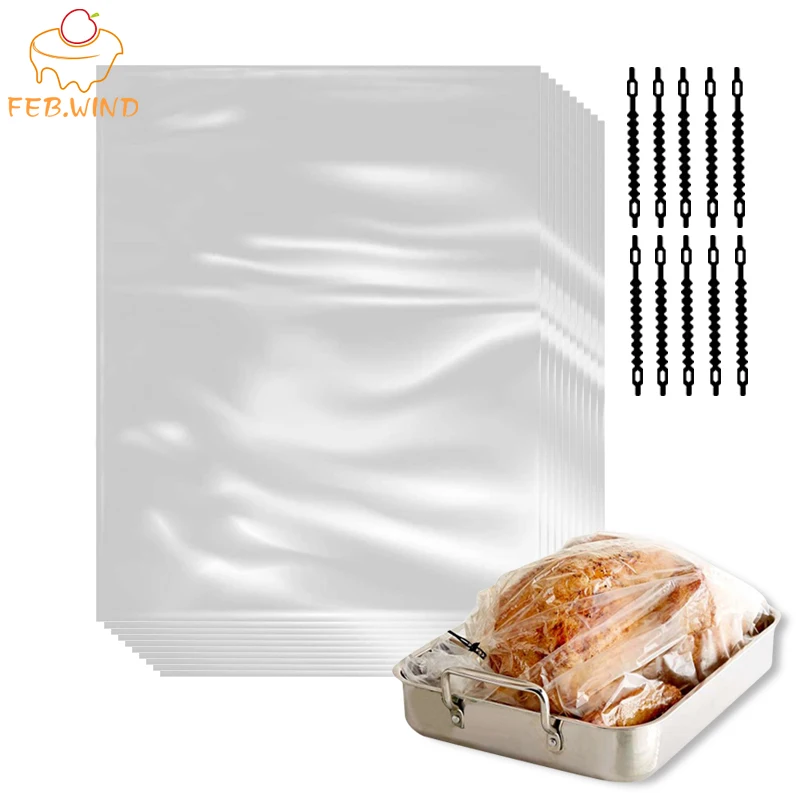 10/20pcs Small/Large Turkey Bag Oven Roasting Bags Baking Sleeve Slow Cooker Turkey Baking Bag Crock Pot Liners for Cooking 0084 1