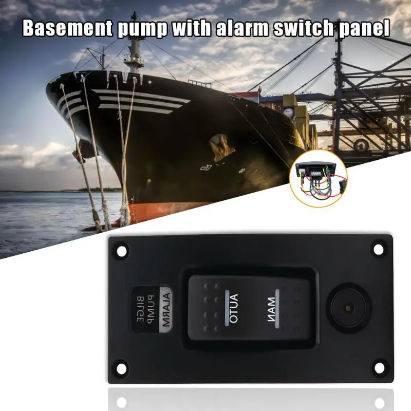 

12V 3 Way Marine Bilge Pump Rocker Switch+Alarm Panel AUTO-OFF-MAN IP66