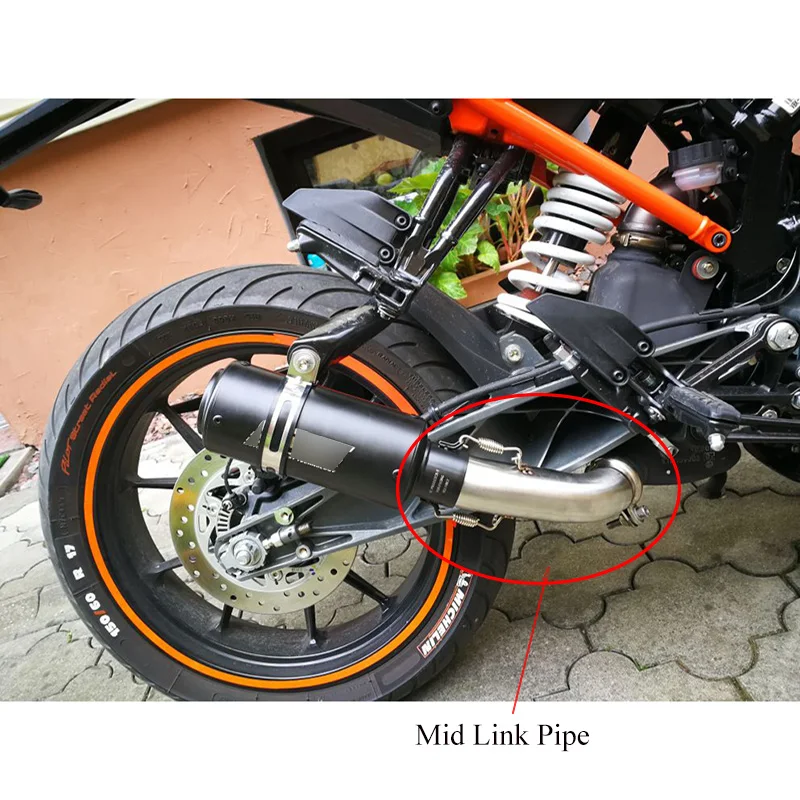 Для KTM DUKE 125 250 390 Мотоцикл выхлопная труба средняя звено труба глушителя скольжения модифицированный RC390