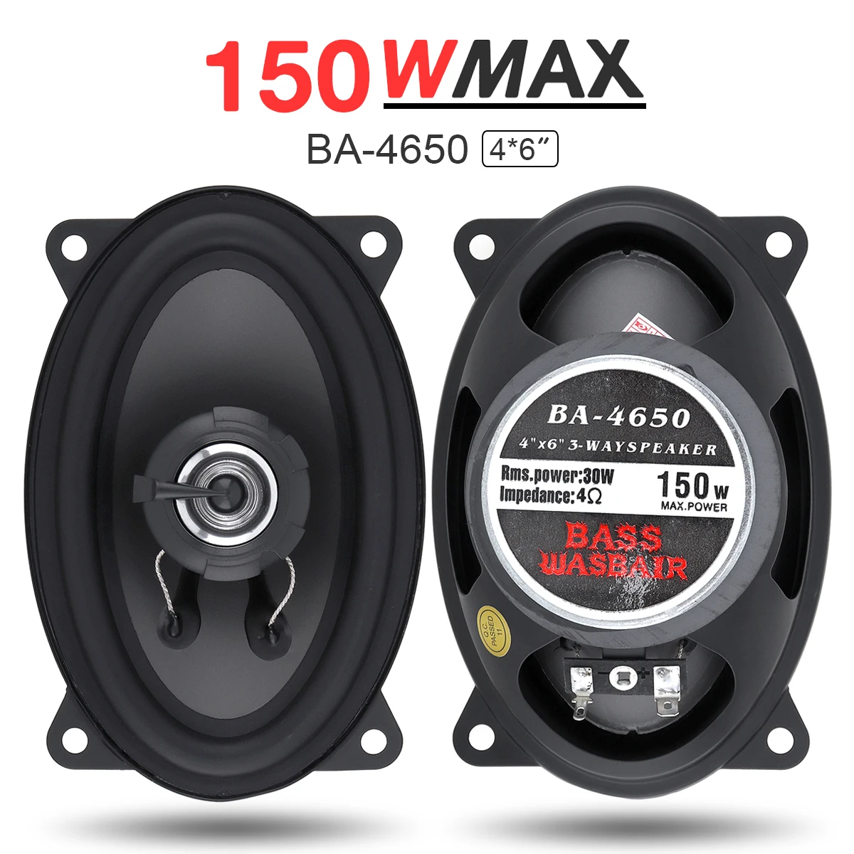 2 шт. 4*6 дюймов 2 Way 150W фары для автомобилей Динамик автомобильный HiFi аудио полный диапазон частот коаксиальный Динамик высокочастотный громкий Динамик - изображение