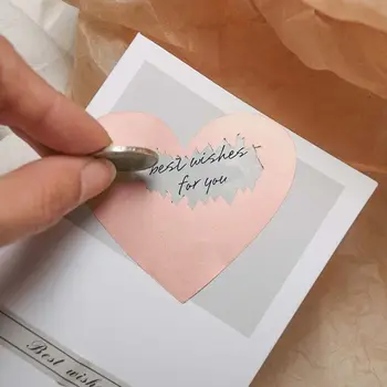 

100Pcs Heart Shape Scratch Out Stickers Labels Party Activity Game Favors