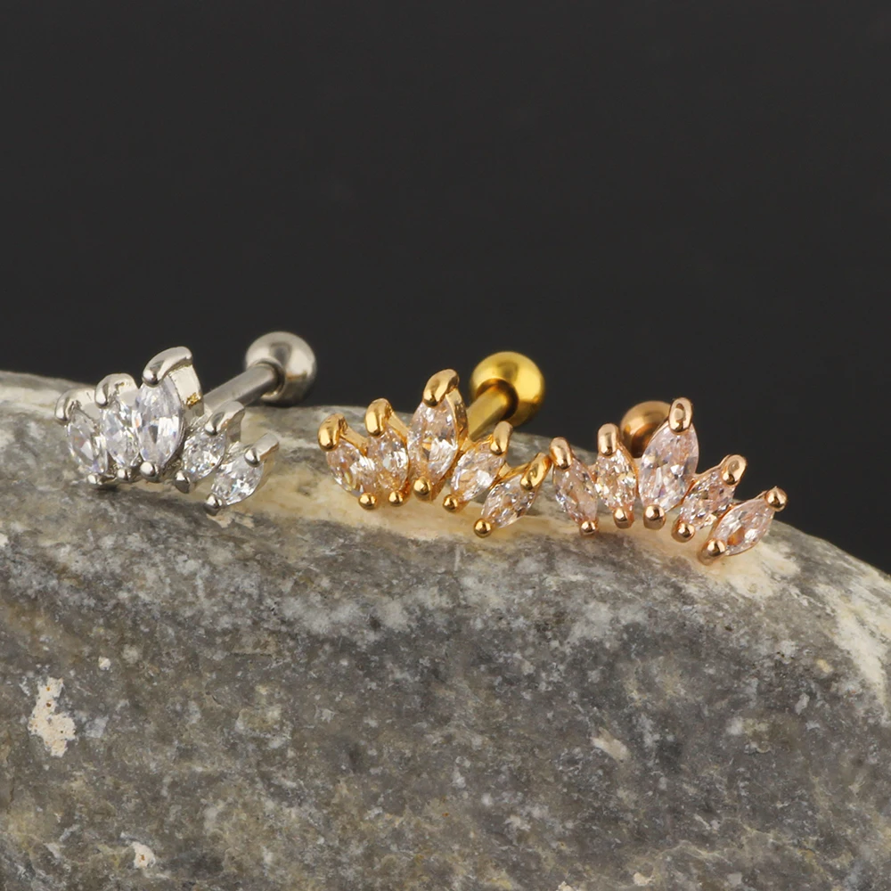 JUNLOWPY 16G Tragus Earrings Lip Rings Studs Surgical Steel Cartilage Helix Ear Barbell Wholesale Body Piercing 50pcs For Women